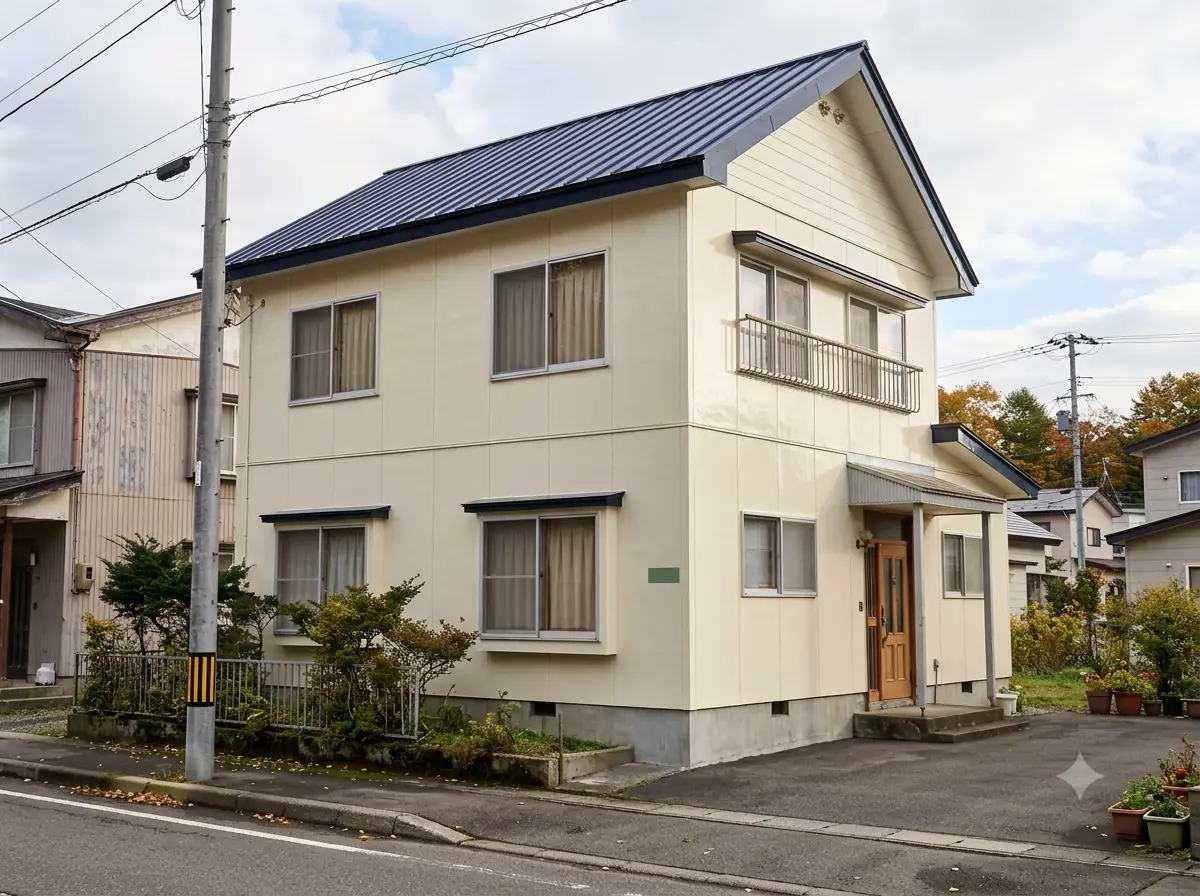 施工後の家（外壁と屋根を塗り替え）のイメージ